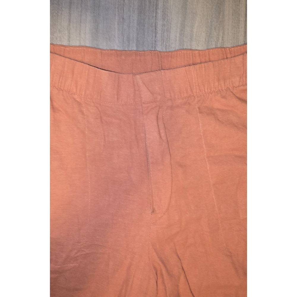Gap Linen Blend Burnt Orange Pants Pockets Spring Travel Resort Womens Sz L - Picture 5 of 11